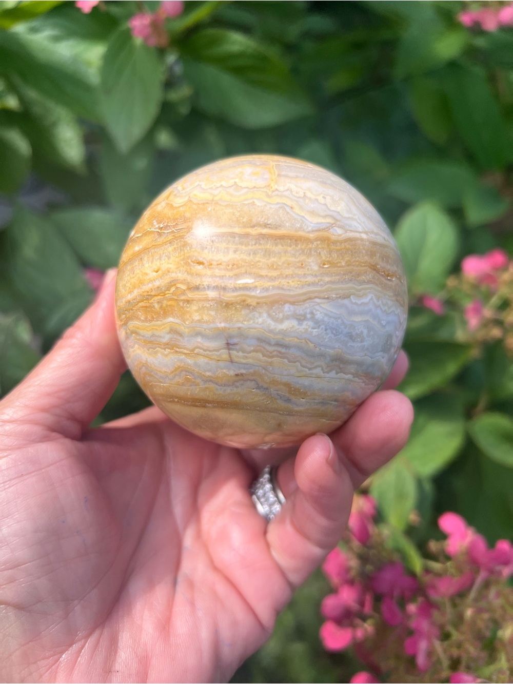 Crazy (7) lace agate sphere | Crystal